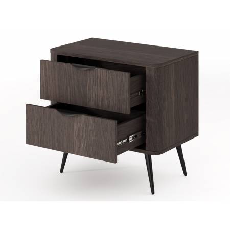 Szafka nocna z szufladami ryflowana listwa VIRGO dąb dunin + czarny